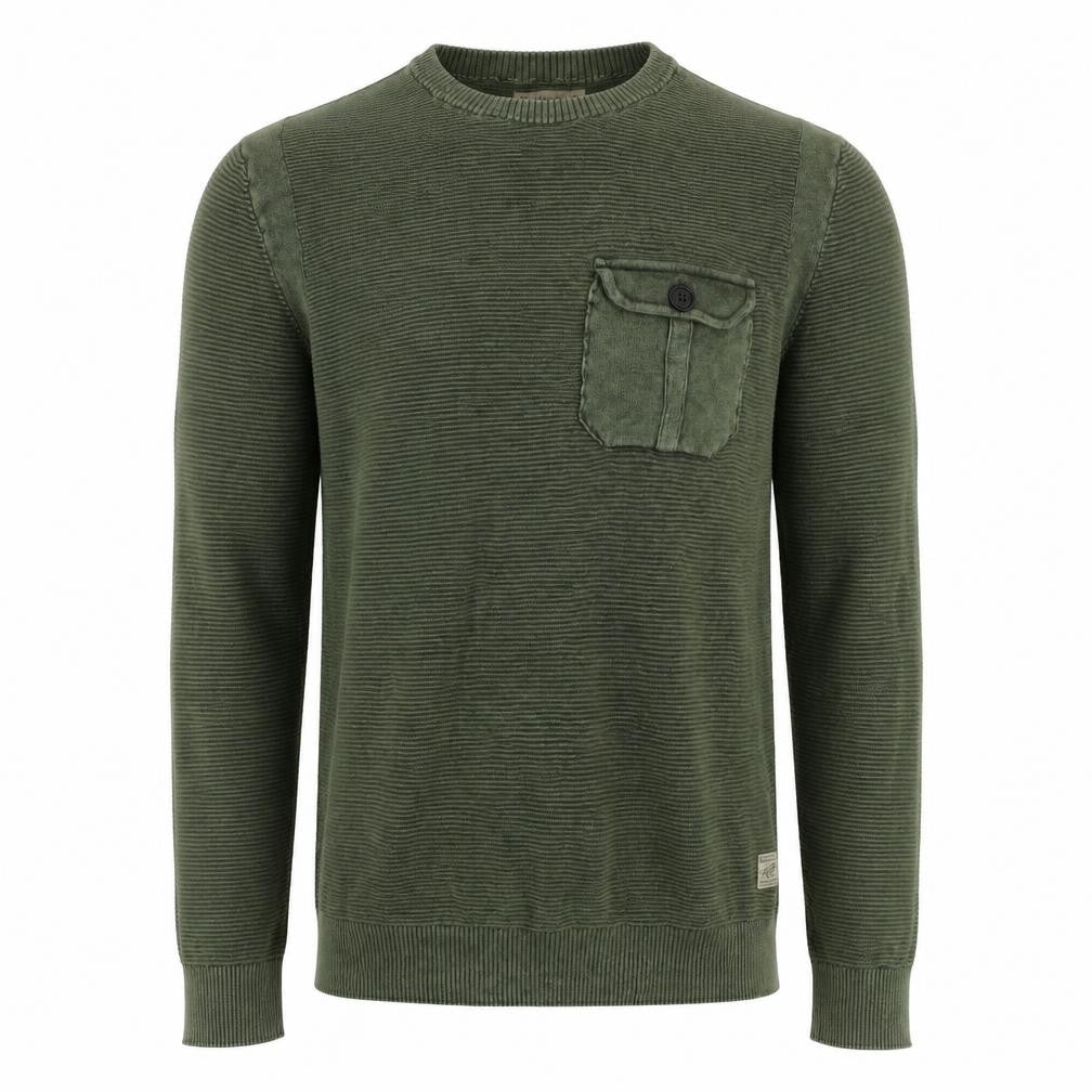 Jack & Jones Men's Green Medium Cotton Pullover Jumper