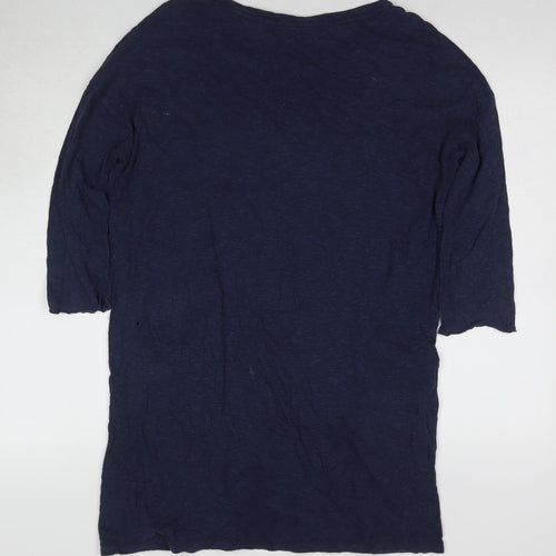 Superdry Women's Blue T-Shirt, S, 3/4 Sleeve, Sequin Accent