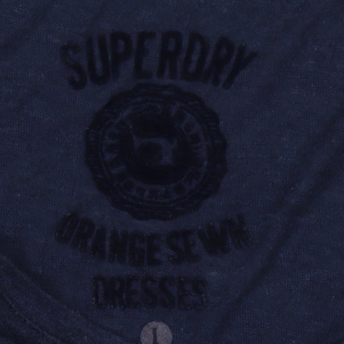 Superdry Women's Blue T-Shirt, S, 3/4 Sleeve, Sequin Accent