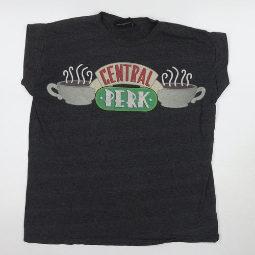 Friends Unisex Black Graphic T-Shirt Size 16 Casual