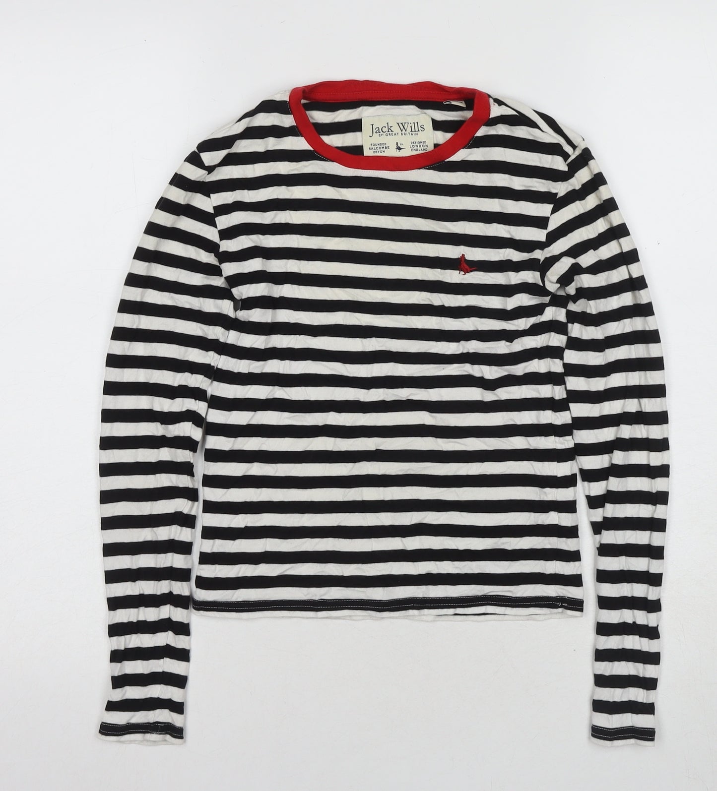Jack Wills Women's Black Striped Long Sleeve Jersey