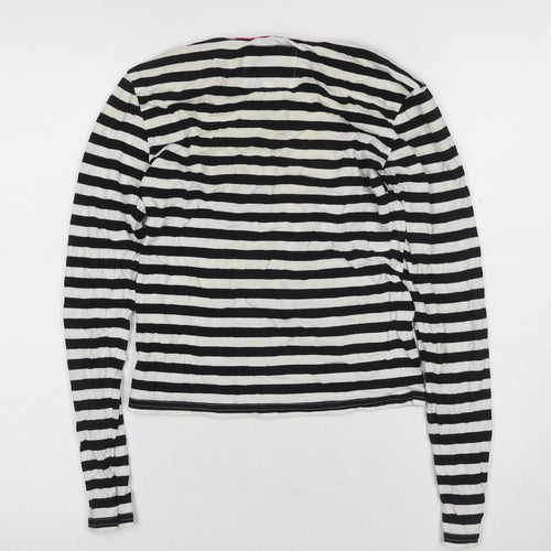 Jack Wills Women's Black Striped Long Sleeve Jersey