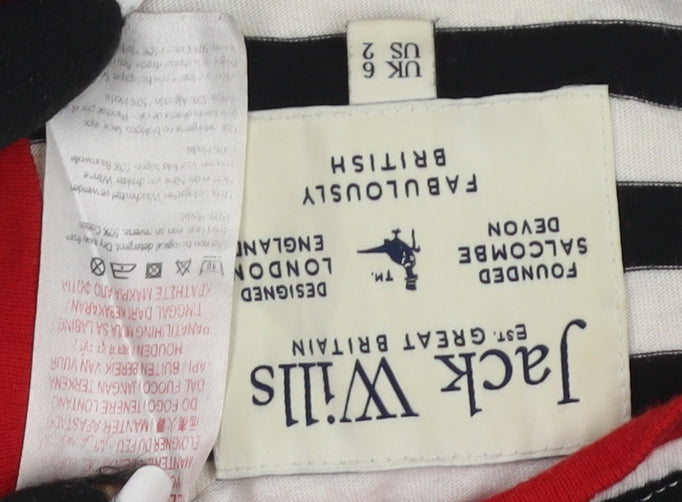 Jack Wills Women's Black Striped Long Sleeve Jersey