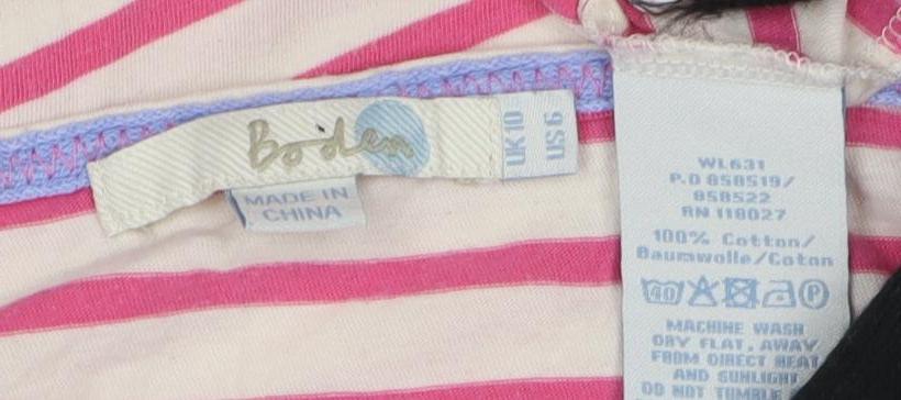 Boden Women's Pink Striped T-Shirt Size 10