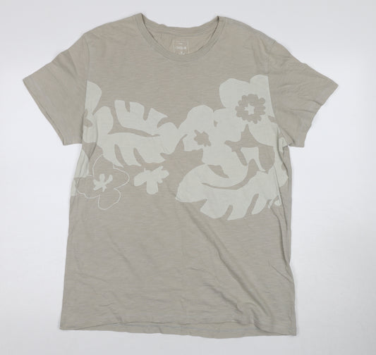 Gap Men's Beige Floral Print T-Shirt M