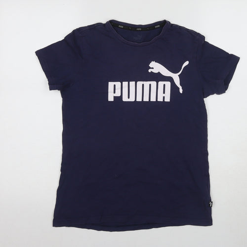 Puma Boys Blue T-Shirt, Crew Neck, Size 13-14 Years