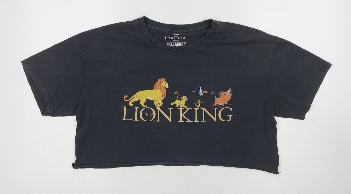 Pull&Bear The Lion King Cropped T-Shirt Black M