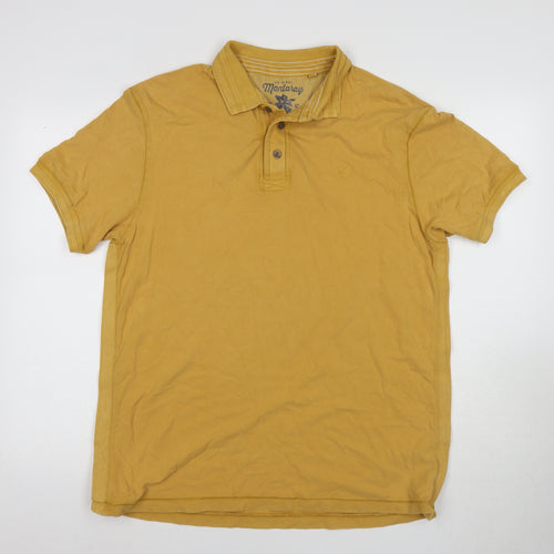 Mantaray Men's Yellow Polo Shirt L Short Sleeve Cotton
