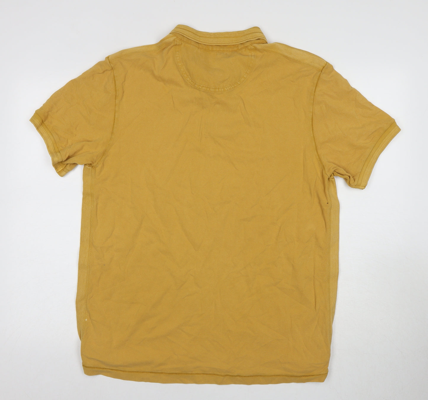 Mantaray Men's Yellow Polo Shirt L Short Sleeve Cotton