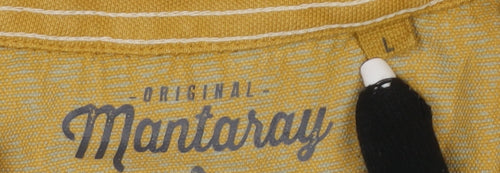 Mantaray Men's Yellow Polo Shirt L Short Sleeve Cotton