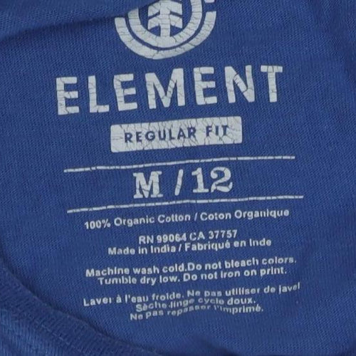 Element Boys Blue Graphic T-Shirt, Regular Fit, Size 12