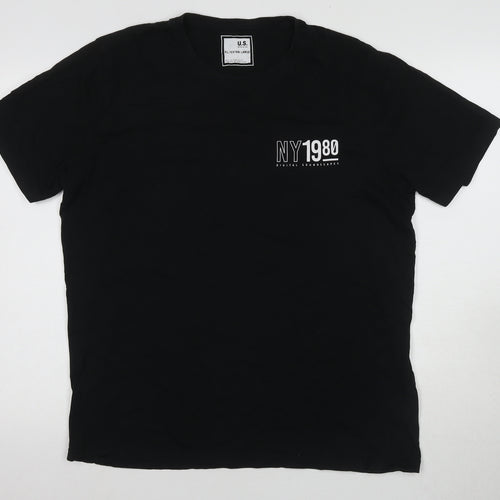 U.S. Athletic Men's Black XL Graphic 1980s T-Shirt