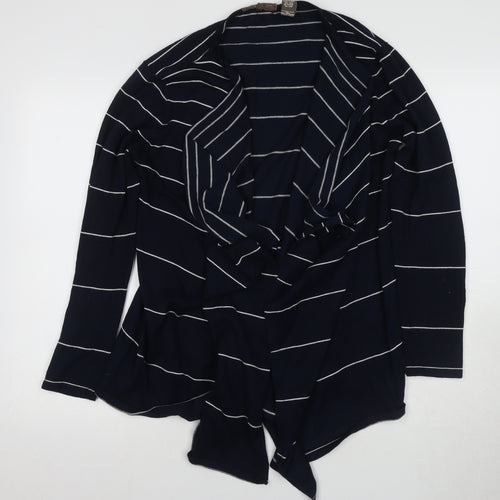 Linda Matthews Women's Blue Cardigan, L, Striped