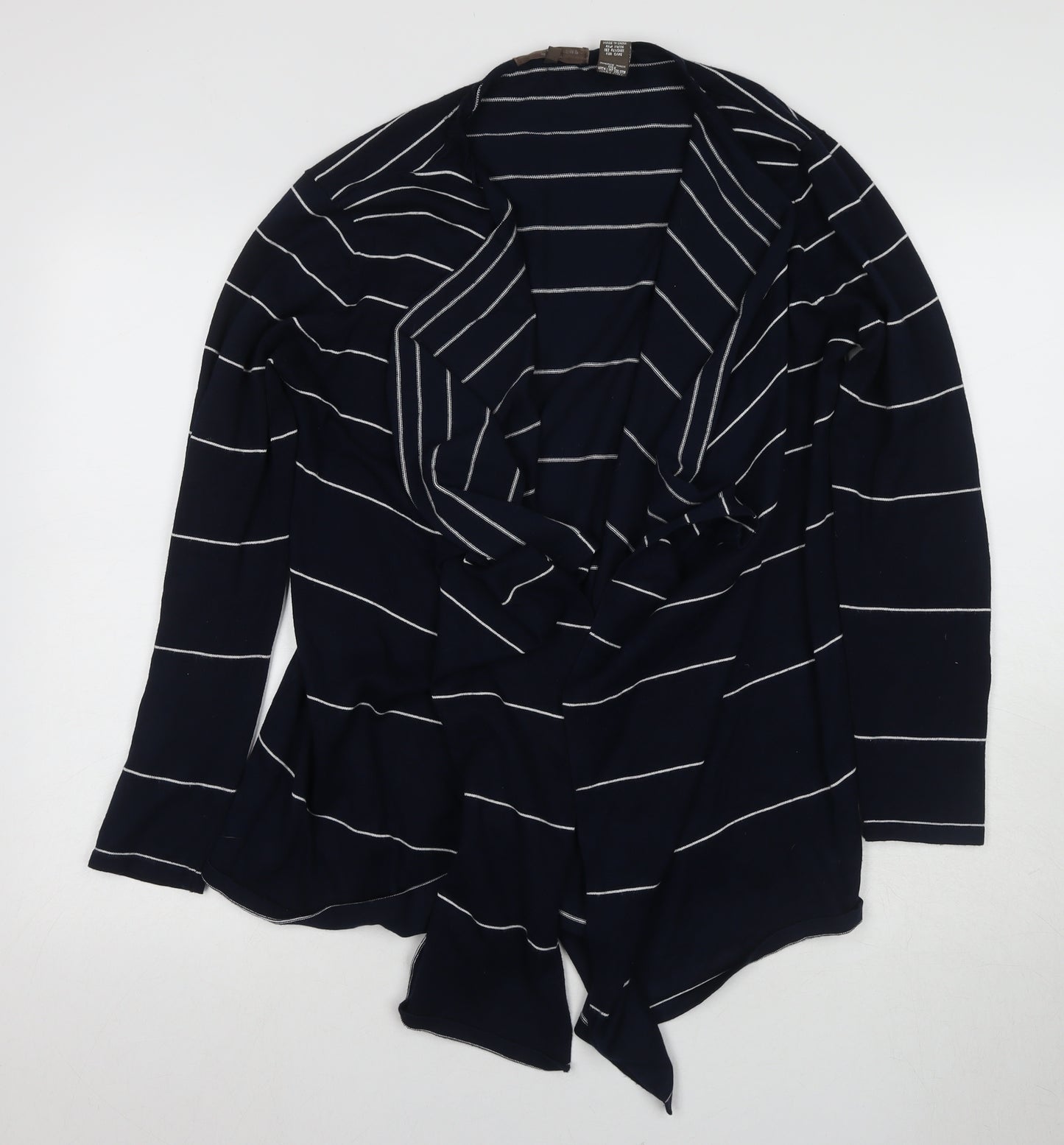 Linda Matthews Women's Blue Cardigan, L, Striped