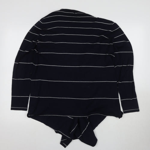 Linda Matthews Women's Blue Cardigan, L, Striped
