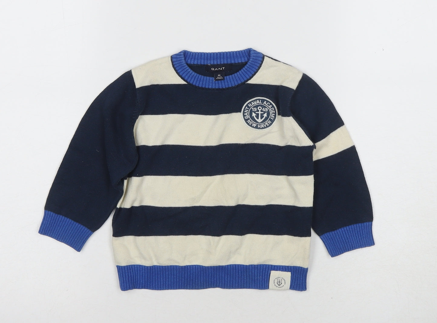 GANT Unisex Baby Blue Striped Nautical Jumper, 18-24M