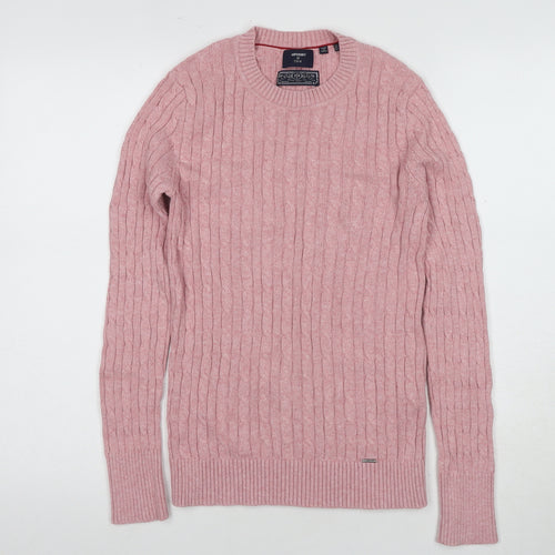 Superdry Women's Pink Cable-Knit Pullover Jumper Size 10