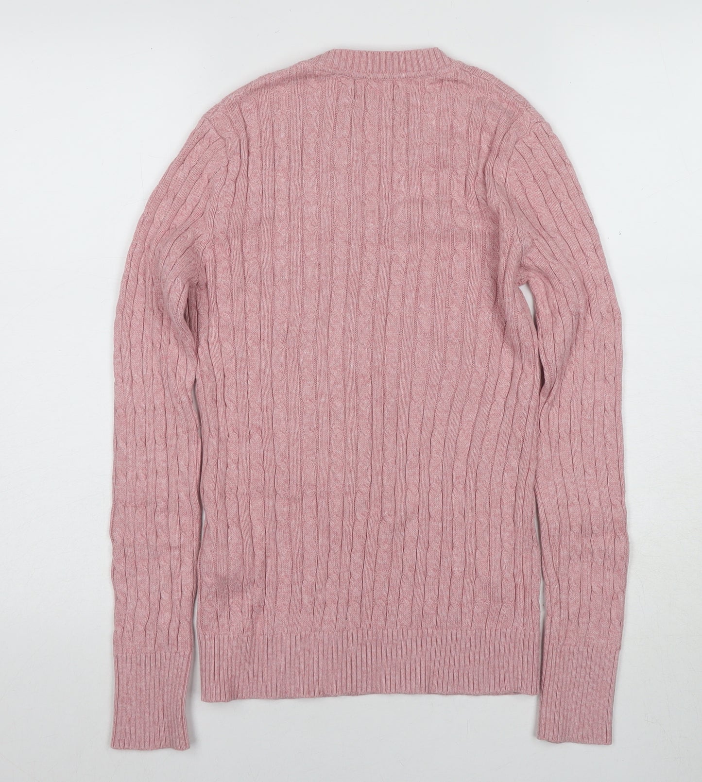 Superdry Women's Pink Cable-Knit Pullover Jumper Size 10