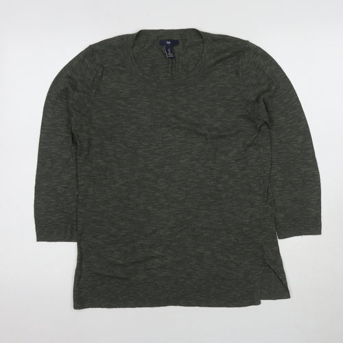 Gap Women's Green Jersey Top, Size S, Crew Neck