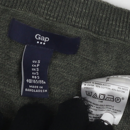 Gap Women's Green Jersey Top, Size S, Crew Neck