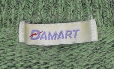 Damart Women's Green Cable-Knit Wool Blend Jumper L