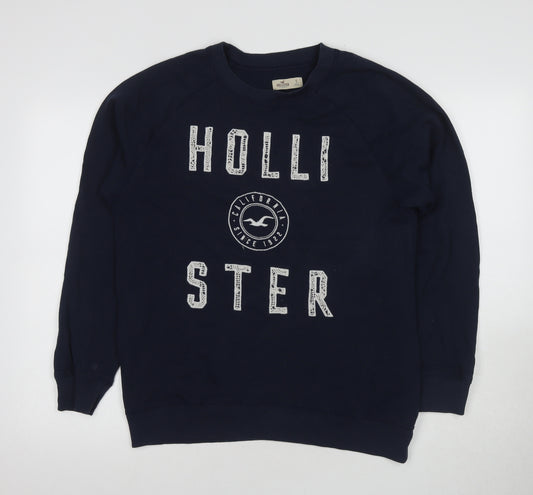 Hollister Men's Blue Graphic Pullover Sweatshirt S