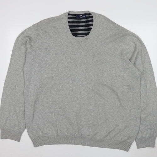 Marks and Spencer Men's Grey XL V-Neck Pullover