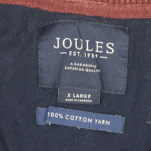 Joules Men's Blue XL Pullover Jumper with 1/4 Zip