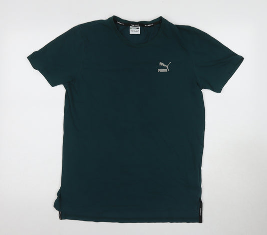 Puma Men's Green Short Sleeve Logo T-Shirt Size S