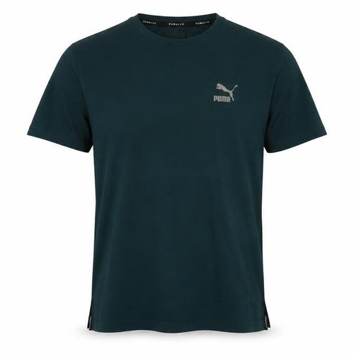 Puma Men's Green Short Sleeve Logo T-Shirt Size S