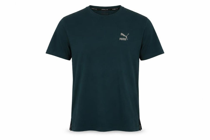 Puma Men's Green Short Sleeve Logo T-Shirt Size S