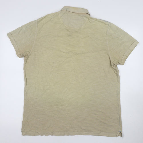 Mantaray Men's Beige Cotton Polo Shirt Size L