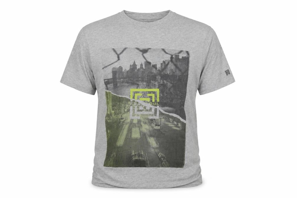 Free Soul Men's Grey Graphic T-Shirt Regular Size S