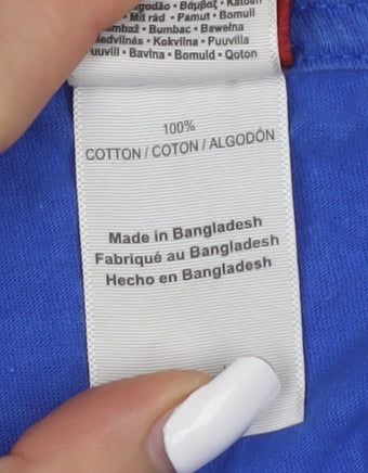 Superman Men's Blue L T-Shirt, DC Comics Graphic Tee