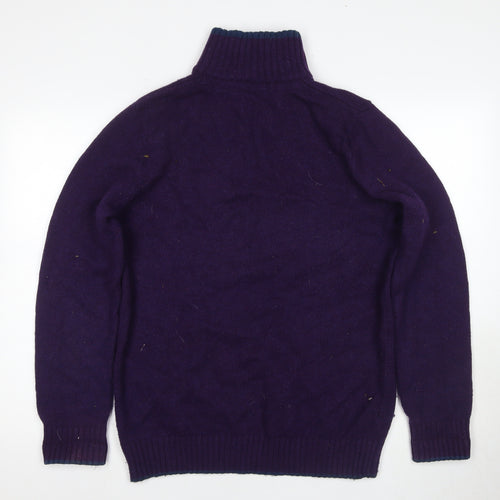 Crew Clothing Co. Women's Purple Wool Blend High Neck Pullover M