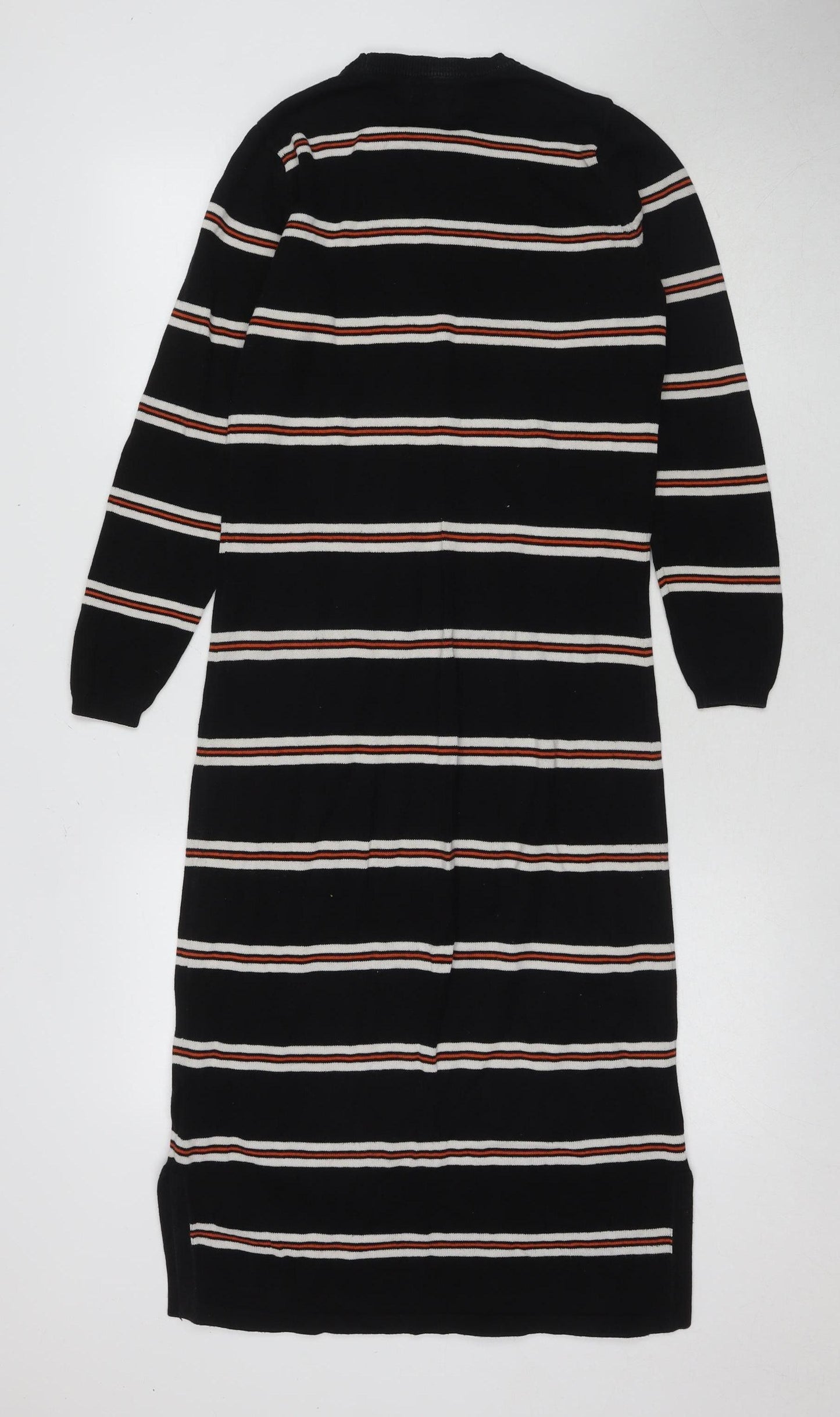 People Tree Women's Black Striped Dress Size 8
