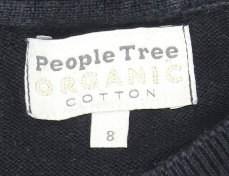 People Tree Women's Black Striped Dress Size 8