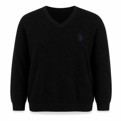 U.S. Polo Assn. Men's Black Wool V-Neck Jumper 2XL