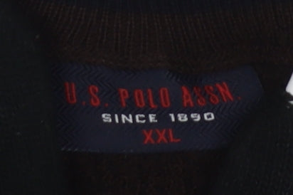 U.S. Polo Assn. Men's Black Wool V-Neck Jumper 2XL