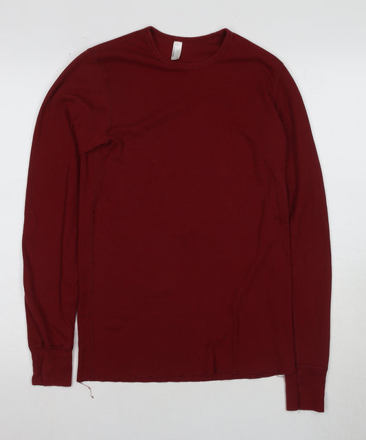 American Apparel Men's Red Long Sleeve T-Shirt Medium