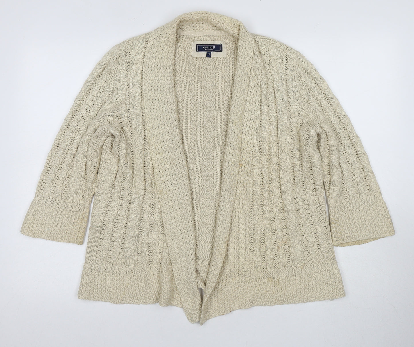 Maine New England Women's Beige Cardigan Size 16