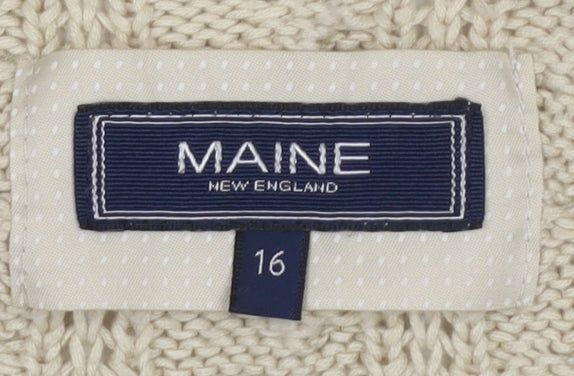 Maine New England Women's Beige Cardigan Size 16