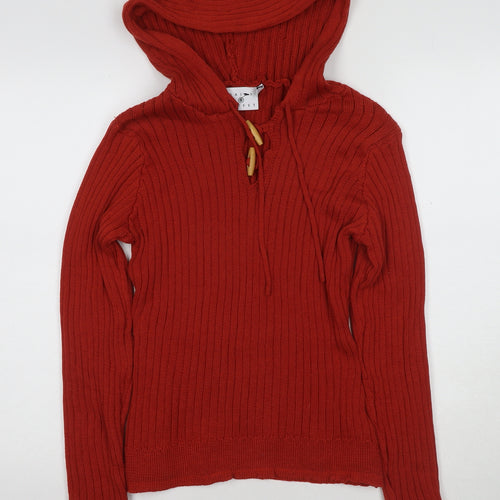 Daisy Street Women's Red Hooded Pullover Jumper, Size 14