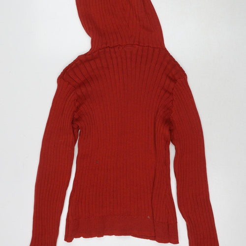 Daisy Street Women's Red Hooded Pullover Jumper, Size 14