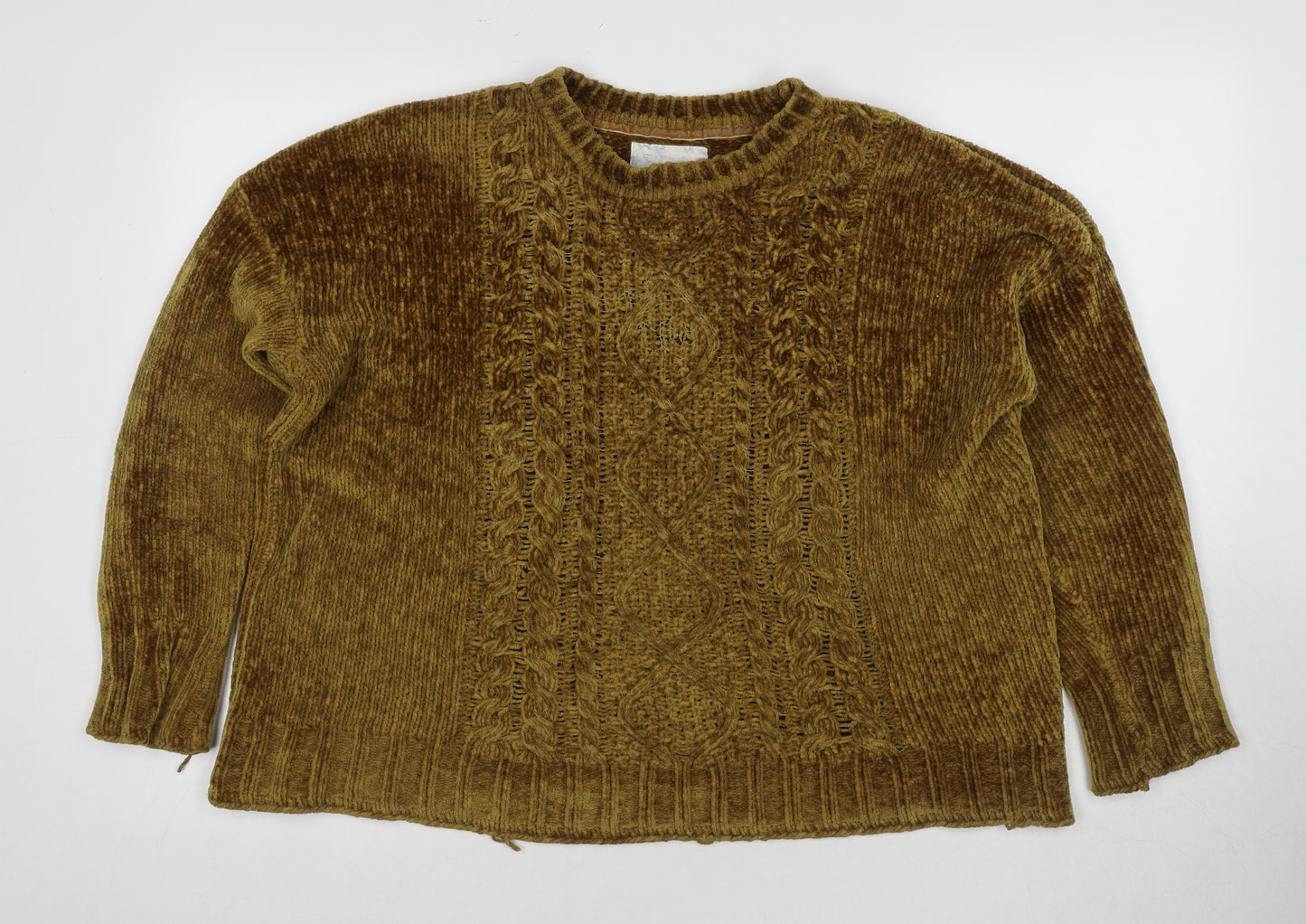 Falmer Heritage Women's Brown Medium Cable-Knit Jumper