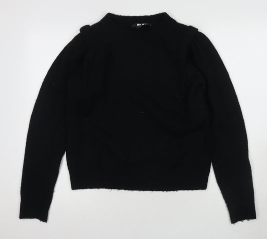 DKNY Women's Black Jumper, Size 8, Crew Neck Pullover