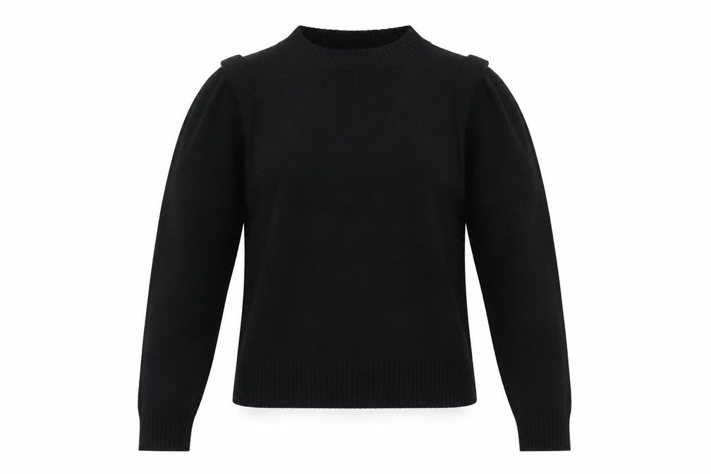 Front view of DKNY Women's Black Jumper, size 8, Crew Neck Pullover