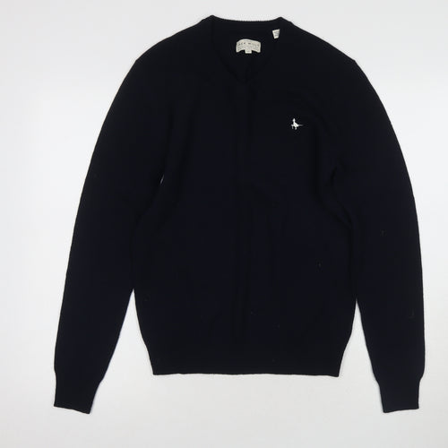 Jack Wills Men's Black Merino Wool Pullover Jumper XS