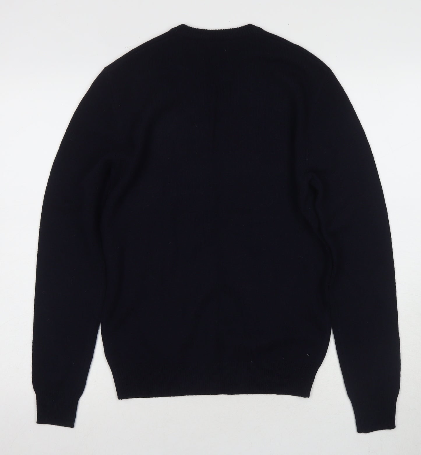 Jack Wills Men's Black Merino Wool Pullover Jumper XS