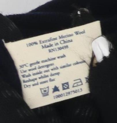 Jack Wills Men's Black Merino Wool Pullover Jumper XS